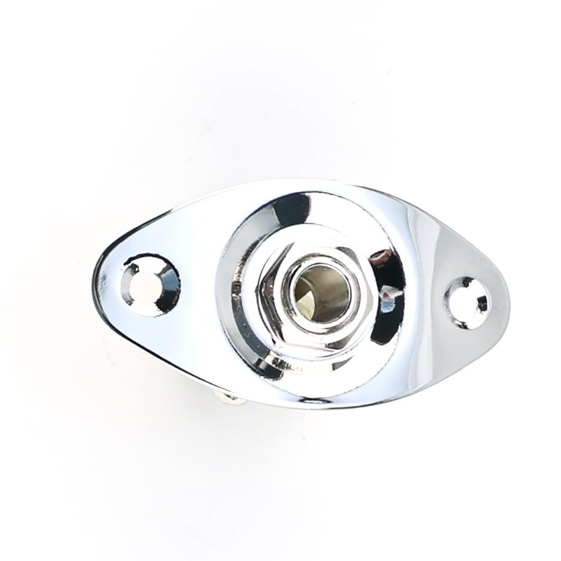 OVSAL 1/4" Guitar Output Jack Socket, Steel Input Jack（Chrome）