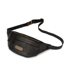 DRAKENSBERG Leather Bum Bag 'Mel' for Men and Women - Waist Bag and Belt Bag in Vintage Design, 2L, Vintage Black, shoulder bag