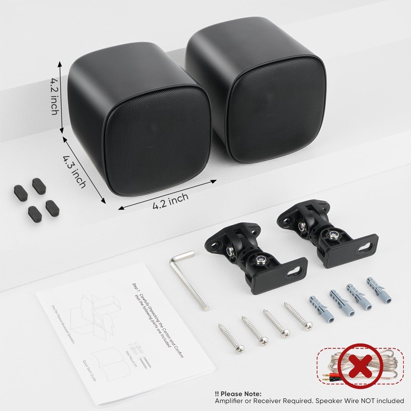 Saiyin Passive Bookshelf Speakers for Home Theater Surround Sound System,