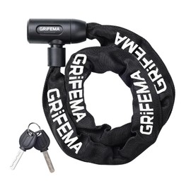 GRIFEMA Bicycle Lock, High Security Anti-Theft Bicycle Chain Lock, Hardened Steel Chain Links, 7mm x 1200mm