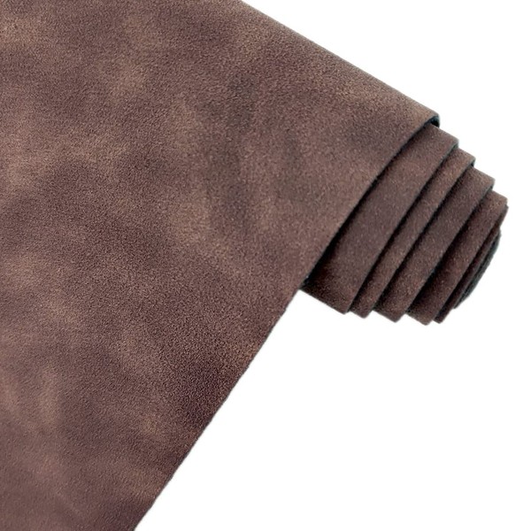 Soft Faux Leather Faux Leather 30x135cm Frosted Faux Leather Sewing Craft Matt Soft Suede Dark Brown