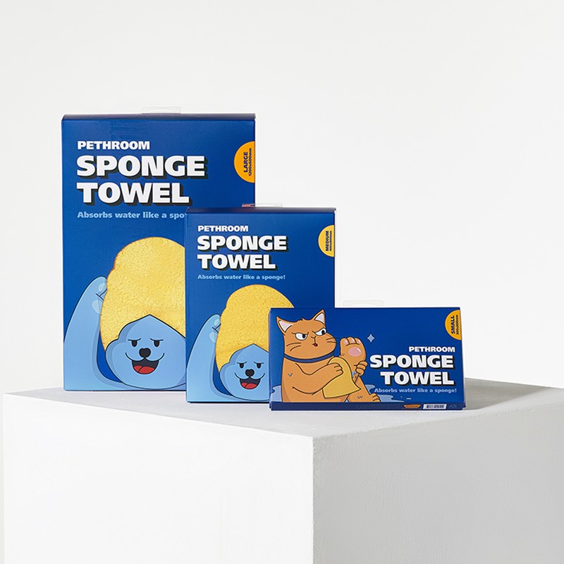 PETHROOM [Pethroom] Sponge Towel (S) Microfiber Towel for Dogs/Cats