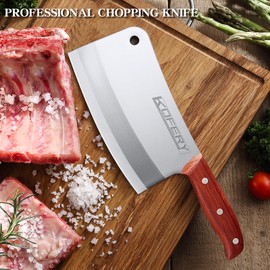 Classic 7-inch Heavy Duty Meat Cleaver Knife - Bone Chopper for Home and Restaurant - Premium Stainless Steel Butcher's Choice