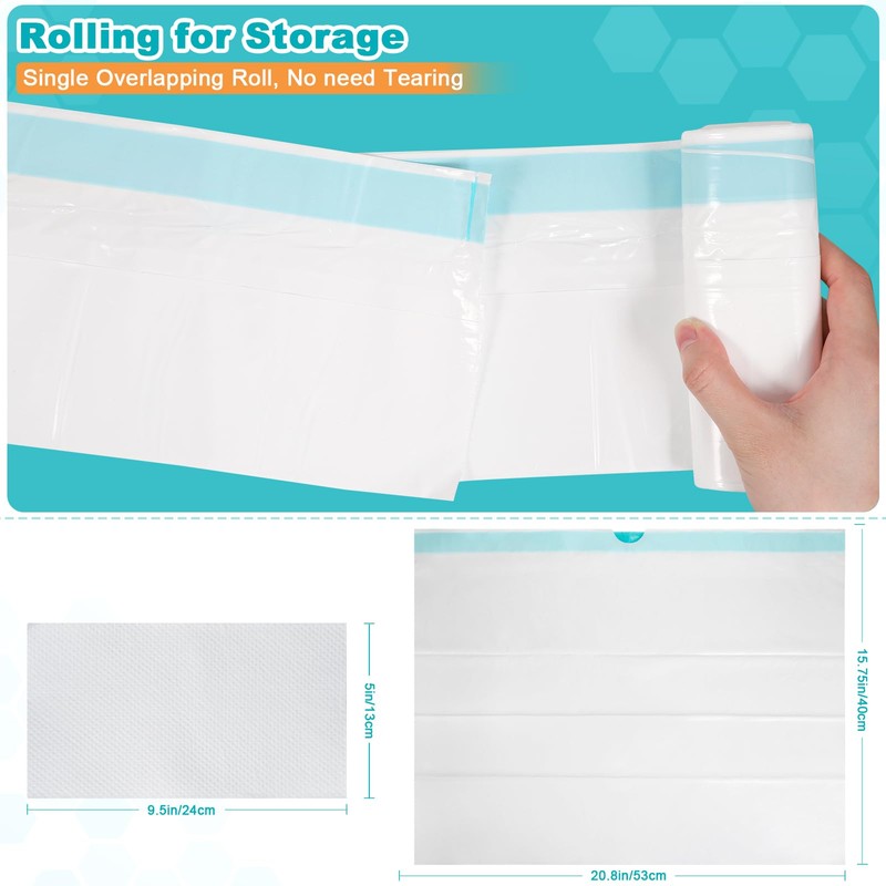 OUMEE Commode Liners with Absorbent Pads, 90 Bedside Commode Liners