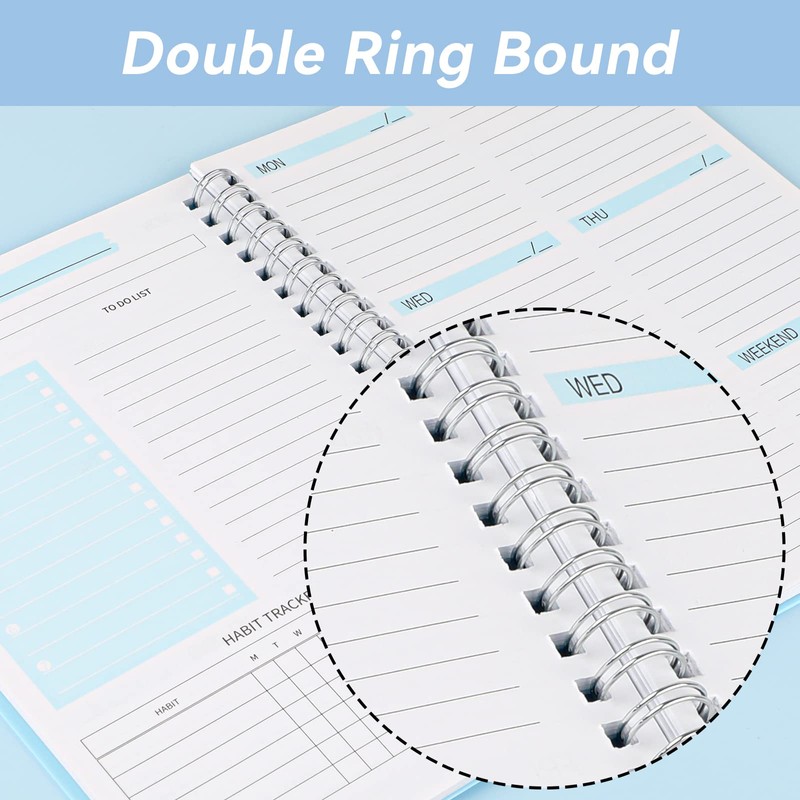 Weekly Planner Undated, To Do List Notebook, A5 Daily Planner