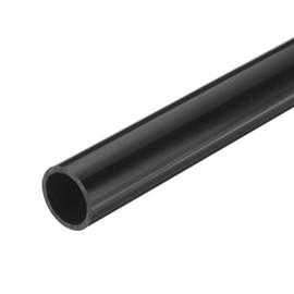 sourcing map PVC Rigid Tube Round Pipe Tubing Hardware Tubing 21mm ID 25mm OD 20cm/8" Length Black High Impact for Water Pipe, Crafts