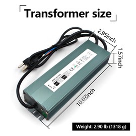 LED Driver 24V 350W Waterproof IP67 Power Supply Transformer, 90-140V AC to 24V DC Low Voltage Output, LED Transformer with 3-Prong Plug Cable for LED Light, Computer Project, Outdoor Light