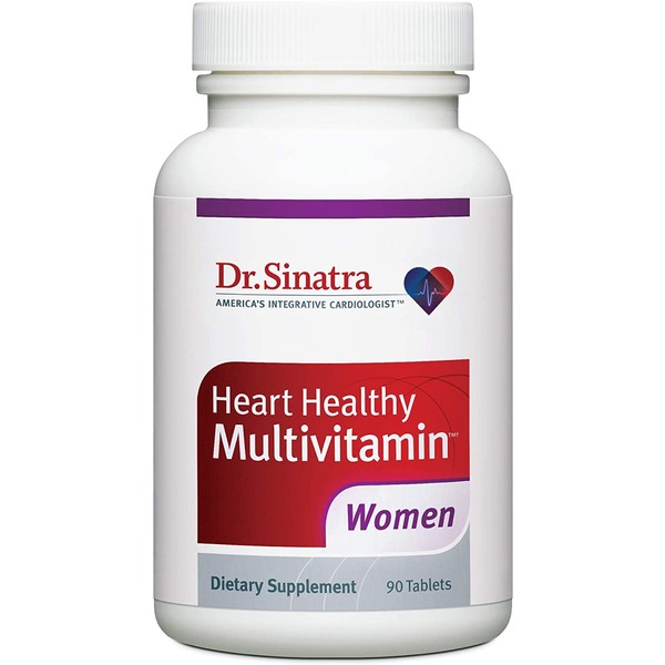 Dr. Sinatra's Heart Healthy Multivitamin for Women with Vitamin D 1000 IU, A, B12, C, E, Biotin, Folate, and Zinc, 90 Tablets (30-Day Supply)