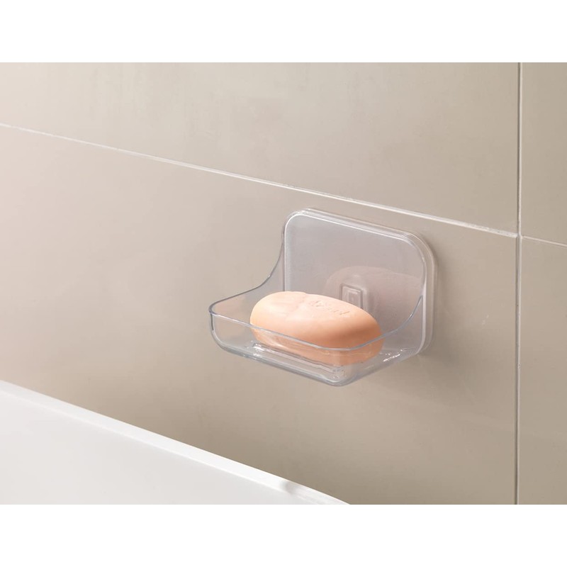 Addis 517872 Invisifix Bathroom Soap Dish holder, Translucent, 9.5 x