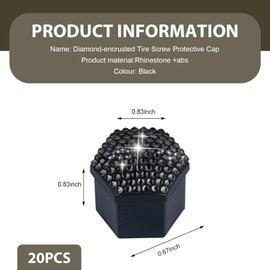 MLY 20 PCS Wheel Lug Nut Covers, 17mm Bling Crystal Wheel Hub Bolt Caps with Removal Tool, Wear-Resistant Wheel Nut Cap Hex Protector, Universal for Most Cars (White)