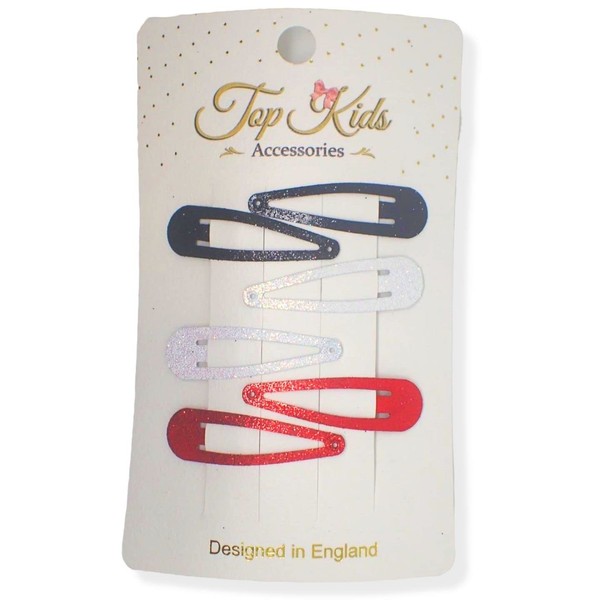 Topkids Accessories 5cm 6 Nautical Tones Glitter Hair Clips Girls Kids