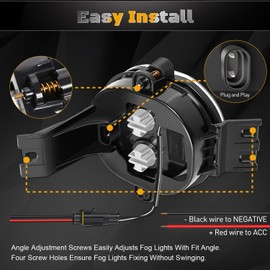 FICOLPO Led Fog Lights with Daytime Running Lights for 2002-2008 Dodge Ram 1500, 2003-2009 RAM 2500/3500 Pickup & 2004-2006 Durango - Bumper Driving Fog Lamps with DRL OEM Replacement(Amber Light)