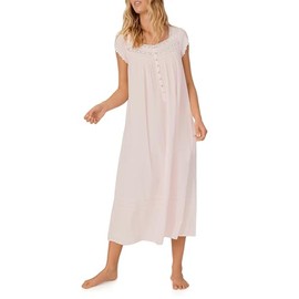 Eileen West Queen Anne’s Lace Womens Sleepwear & Loungewear – Heirloom Dream Collection - 100% Cotton Full-Length Nightgowns for Women Breathable Lightweight Night Gown, Pink, XS