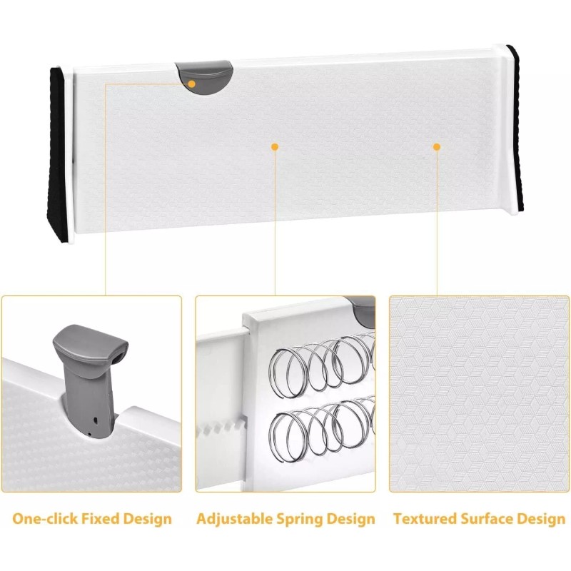 JONYJ Expandable Drawer Organizers Dividers 4 Pack Adjustable Bedroom Closet