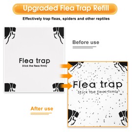 Flea Trap Refill Discs Sticky Trap- Glue Board Refills 12 Packs- 7.1 Inch Natural Glue Discs Refills Board Replacement Pads- Fits Most of Flea Traps