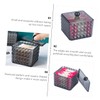 FELTECHELECTR Diamond Pattern Acrylic Cotton Pad Holder with Lid Compact