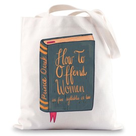 JNIAP Prince And Princess Tote Bag How To Offend Women In Five Syllables Or Less Gifts Prince And Princess Shoulder Bag, How to Tb, Large