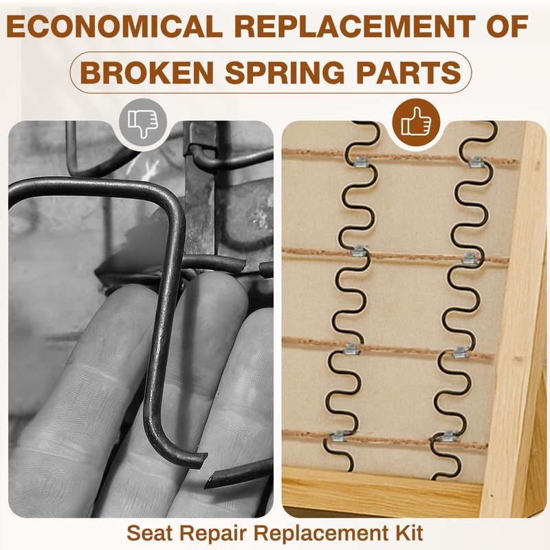 MorningRo 8 Pcs 25" Couch Upholstery Spring Repair Replacement Kit