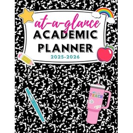 2025-2026 Academic Year At-A-Glance Teacher Lesson Planner | Cross-Curricular Planning & Classroom Organization: Black & White