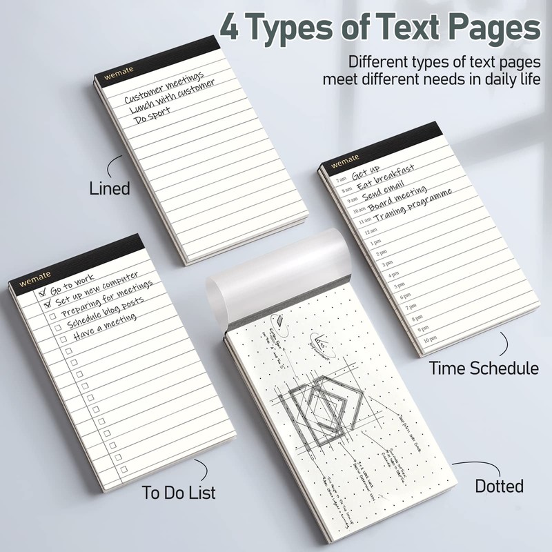 WEMATE 10 Pieces Small Notepad Holder Set Pocket Notebook -