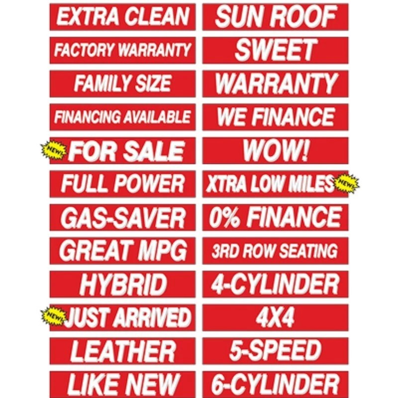 EZ Lettering Car Dealer Windshield Slogans 20 packs, Mix n