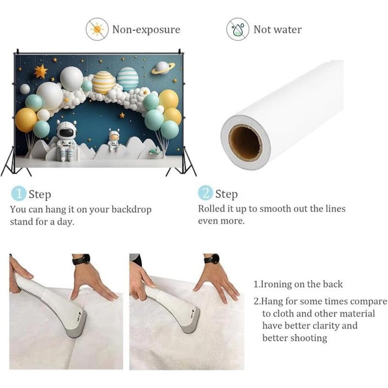 Astronaut Outer Space Theme Backdrop for Boy 1st Birthday Party