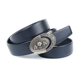 Anthoni Crown Women's Leather Belt, darkblue