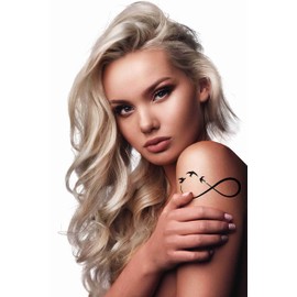 Dopetattoo 6 Sheets Temporary Tattoo Infinity Tattoo Fake tattoos Neck Arm Chest for Women Men Adults