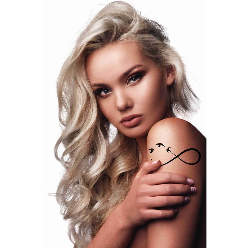 Dopetattoo 6 Sheets Temporary Tattoo Infinity Tattoo Fake tattoos Neck