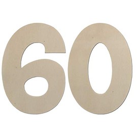 Decorative Numbers - Birthday Decoration 60th Birthday Made of Wood - Ideal Birthday Gift Ideas or as Party Table Decoration (20 cm)