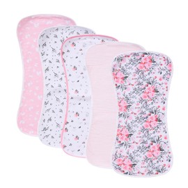 sleepyturtle 5 Pack Waterproof Baby Burp Cloths Extra Absorbent and Soft