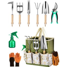 Wevelel 9-Piece Premium Gardening Tool Set for Women Heavy Duty Stainless Steel