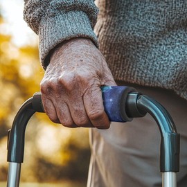 Hechitok Butterfly Galaxy Walker Grips Soft Padded Hand Covers, Non-Slip Comfortable Cushion Padding for Folding Walker Handle, Moisture Wicking Mobility Accessory