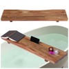 Stylish Black Bamboo Bathtub Tray Caddy with Adjustable Legs, Minimalistic