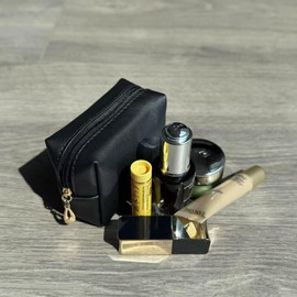 Augbunny PU Leather Mini Coin Purse, Waterproof Cosmetic Pouches,Data Cable Charger Bag Small Multifunctional Square Storage Bag 4-PACK