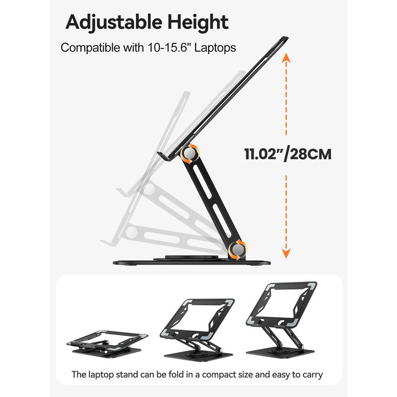 tounee Laptop Stand for Desk, Adjustable Computer Stand Holder with