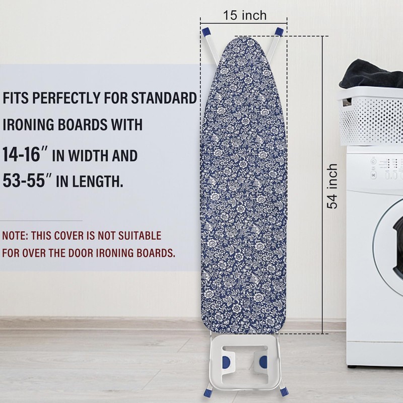 Memeaty Ironing Board Cover and Pad 15x54 Inch Standard Ironing
