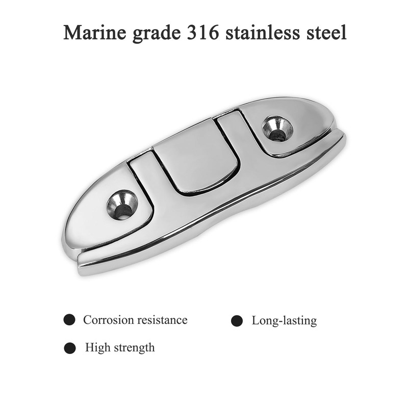 Marine Grade Boat Folding Cleat 6 inch 316 Stainless Steel,