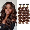 P4/30 Bundles Human Hair Highlight Body Wave Bundles 24 26