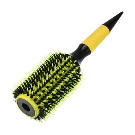 VOCOSTE Round Hair Brush, Hair Brushes for Women, Nylon Bristle Pins Round Brush, Styling Hair Brush for Wet, Dry, Wig, Straight Hair, Yellow, 10.04"x2.76"