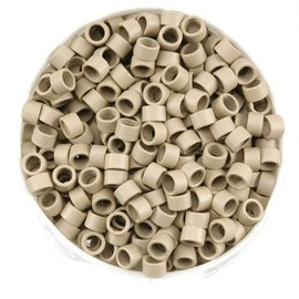 Non-Slicone Screw Thread Micro Ring Beads for Hair Extensions Applications 5 Color Optional (1000Pcs, Blonde)