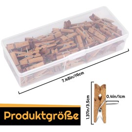 Pack of 80 Wooden Thumbtacks Clips, Decorative Push Pins with Wooden Clips for Cork Boards Craft Art Projects Photo Supplies, Offices and Home