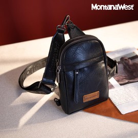 Montana West Sling Bag Crossbody for Women Small Sling Purse Vegan Leather Cross Body Fanny Packs for Women MWC-283BK