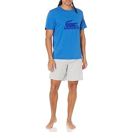 Lacoste Men's 2-Piece Pajama Set with Relaxed Fit T-Shirt and Sleep Shorts, 4H7467-G6V-M