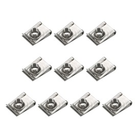 PATIKIL U-Style Clip-On Nut, 10 Pack M8-1.25 Regular Extruded U-Nut U-Type Fasteners Hardware Nuts 304 Stainless Steel for Automotive Metal Cars Motorcycles, Silver