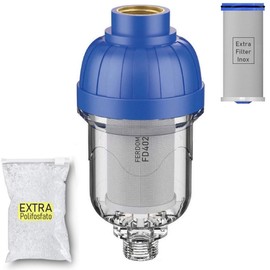 FERPRO FERDOM COMBO FD402 FERDOM Filter & Dispenser - For Washing Machine, Dishwasher, Water Heaters etc. The steel filter holds sand, dirt and rust and the dispenser has an anti-limescale effect.