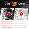 CHUSYYRAY DIY Black Genuine Leather Car Steering Wheel Cover for