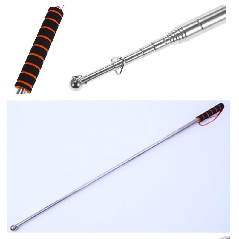 Handheld Flagpole, Flagpole Hardware Durable 2.5m Stainless Steel Telescopic Flagpolewith