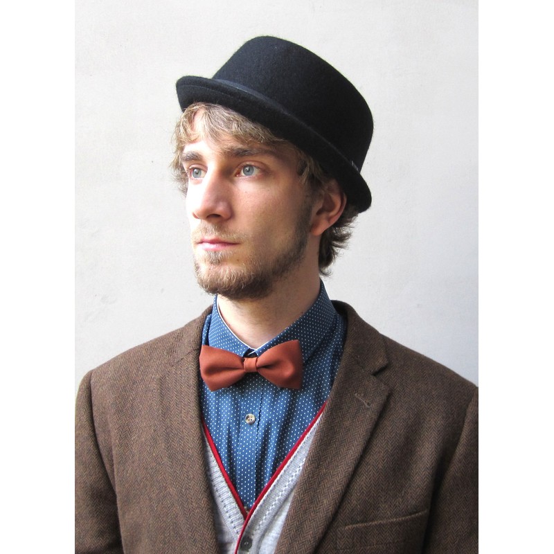 DASMARCA Jack Grey Wool Felt Winter Porkpie Hat - L