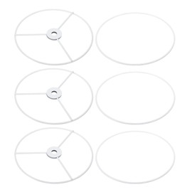 PATIKIL 6 Inch E26 E27 Lamp Shade Ring Frame, 3 Pack Lampshade Holder Wire Frame DIY Drum Ring for Table Floor Lamp White